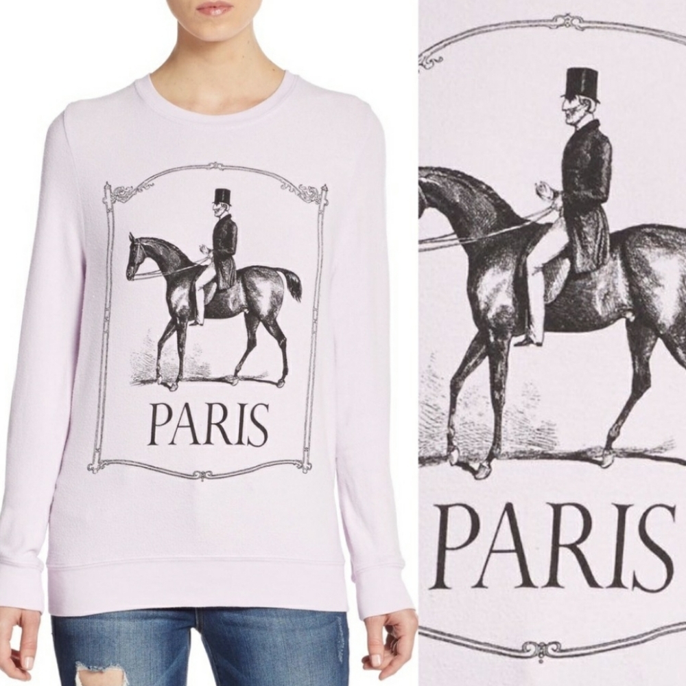 Wildfox Polo Pony Paris Baggy Beach Jumper Size S